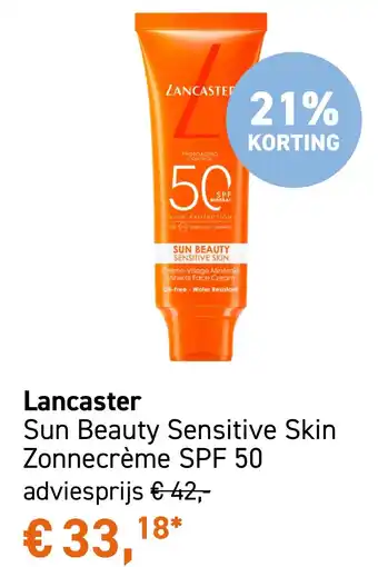 Mooi parfumerie Lancaster Sun Beauty Sensitive Skin Zonnecrème SPF 50 aanbieding