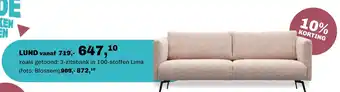Trendhopper Lund 3-zitsbank in 100-stoffen lima aanbieding