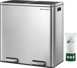 Bol.com Nancy's Prullenbak Afvalscheiding 2 x 30 L - Prullenbakken Met Zwart 586 x 32 x 65 CM aanbieding