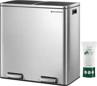 Bol.com Nancy's Prullenbak Afvalscheiding 2 x 30 L - Prullenbakken Met Zwart 586 x 32 x 65 CM aanbieding