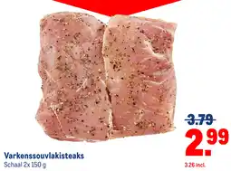 Makro Varkenssouvlakisteaks aanbieding