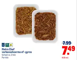 Makro Metro Chef varkensshoarma of gyros aanbieding