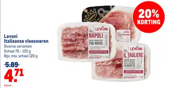 Makro Levoni Italiaanse vleeswaren aanbieding
