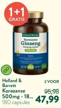 Holland & Barrett Koreaanse 500mg - 180 capsules aanbieding
