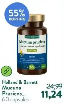 Holland & Barrett Mucuna Pruriens 500mg Bevat Van Nature 25% L-Dopa aanbieding