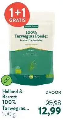 Holland & Barrett 100% Tarwegras Poeder Biologisch aanbieding
