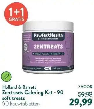 Holland & Barrett Zentreats Calming Kat - 90 soft treats aanbieding