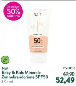 Holland & Barrett Baby & Kids Minerale Zonnebrandcrème SPF50 aanbieding