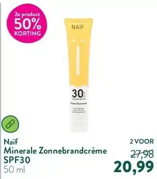 Holland & Barrett Minerale Zonnebrandcrème SPF30 aanbieding