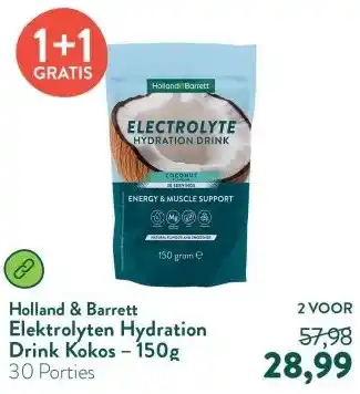 Holland & Barrett Elektrolyten Hydration Drink Kokos – 150g aanbieding