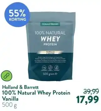 Holland & Barrett 100% Natural Whey Protein Vanilla aanbieding