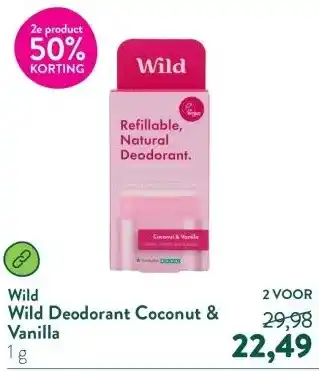 Holland & Barrett Wild Deodorant Coconut & Vanilla aanbieding