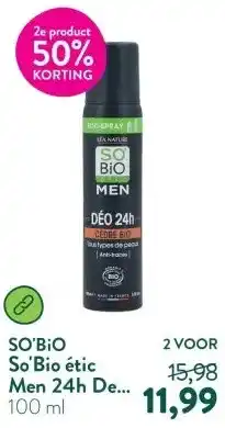 Holland & Barrett So'Bio étic Men 24h Deo Spray Organic Cedar aanbieding