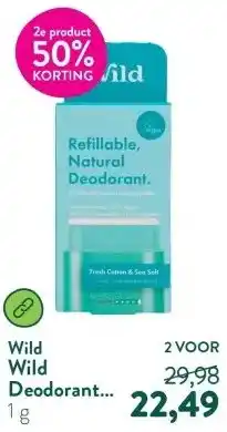Holland & Barrett Wild Deodorant Fresh Cotton & Sea Salt aanbieding
