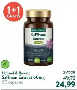 Holland & Barrett Saffraan Extract 60mg aanbieding