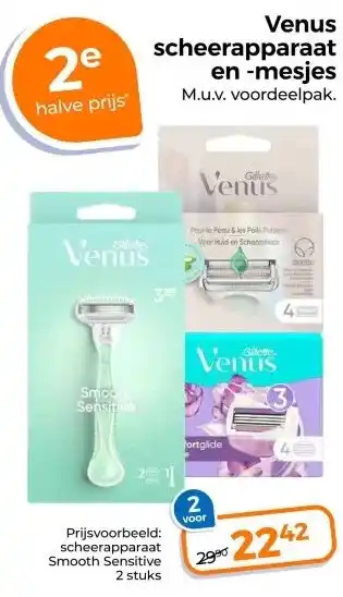 Trekpleister Venus scheerapparaa en -mesjes M.u.v. voordeelpak. aanbieding