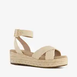 Scapino Blue Box dames espadrilles met sleehak wit beige aanbieding