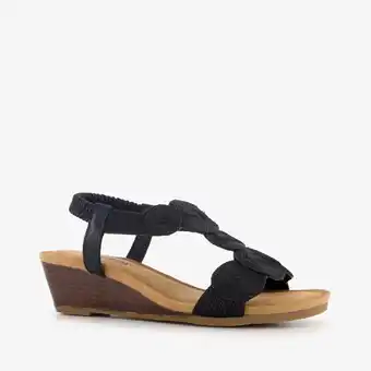 Scapino Blue Box dames sandalen met sleehak zwart aanbieding