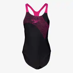 Scapino Speedo Medley Logo dames badpak zwart roze aanbieding