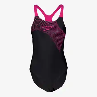 Scapino Speedo Medley Logo dames badpak zwart roze aanbieding