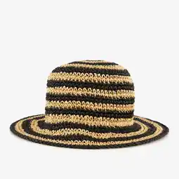 Scapino Dames strohoed gestreept beige zwart aanbieding