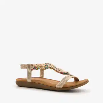 Scapino Blue Box dames sandalen goud gevlochten detail aanbieding