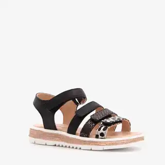 Scapino Blue Box meisjes sandalen met luipaardprint zwart aanbieding