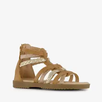 Scapino Blue Box meisjes sandalen cognac met glitter aanbieding