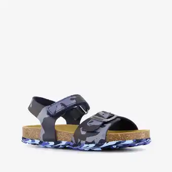 Scapino Hush Puppies kinder bio sandalen blauw camouflage aanbieding
