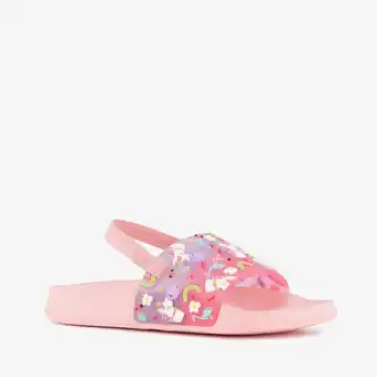 Scapino Roze kinder badslippers met eenhoorns aanbieding