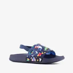 Scapino Blauwe kinder badslippers met visjes aanbieding
