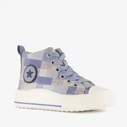 Scapino Blue Box hoge kinder sneakers met ruitprint blauw aanbieding
