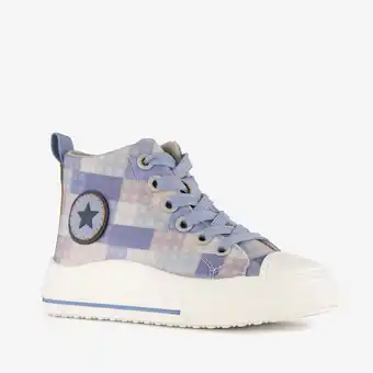 Scapino Blue Box hoge kinder sneakers met ruitprint blauw aanbieding