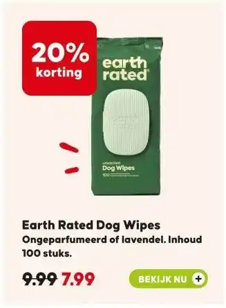 Pets Place Earth Rated Dog Wipes aanbieding