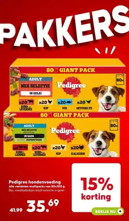Pets Place Pedigree hondenvoeding aanbieding