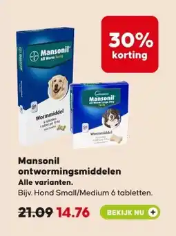 Pets Place Mansonil ontwormingsmiddelen aanbieding