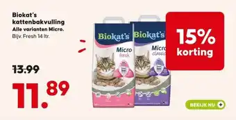 Pets Place Biokat's kattenbakvulling aanbieding