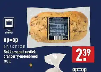 ALDI Prestige Bakkersgoud Rustiek Cranberry-Notenbrood aanbieding