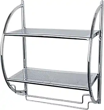 Amazon WENKO Wandrek Chroom - 2 planken, 2 flexibele handdoekstangen, Staal, 45,5 x 54,5 x 26 cm, Chroom aanbieding
