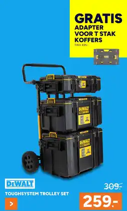 BOUWMAAT DEWALT Toughsystem trolley set aanbieding