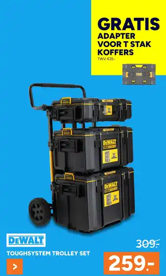 BOUWMAAT DEWALT Toughsystem trolley set aanbieding