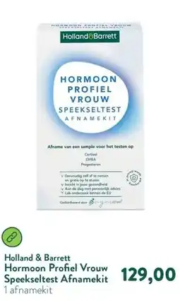 Holland & Barrett Hormoon Profiel Vrouw Speekseltest Afnamekit aanbieding