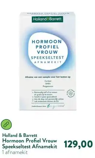 Holland & Barrett Hormoon Profiel Vrouw Speekseltest Afnamekit aanbieding
