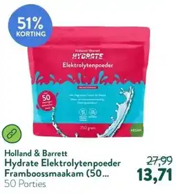 Holland & Barrett Hydrate Elektrolytenpoeder Framboossmaakam (50 porties) aanbieding