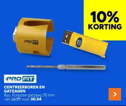 BOUWMAAT PROFIT Centreerboren en gatzagen aanbieding