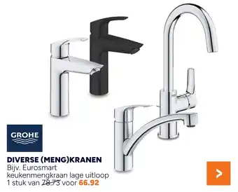 BOUWMAAT GROHE Diverse meng kranen aanbieding