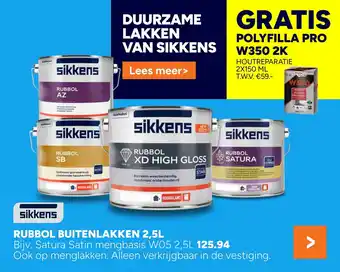 BOUWMAAT Sikkens RUBBOL BUITENLAKKEN aanbieding