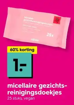 HEMA Micellaire gezichts reinigingsdoekjes aanbieding