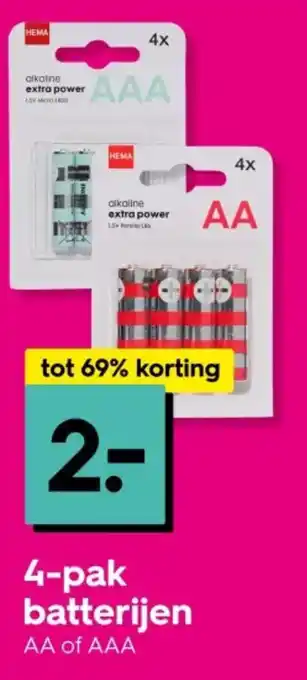 HEMA 4 pak batterijen aanbieding