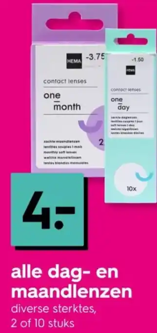 HEMA Alle dag en maandlenzen aanbieding